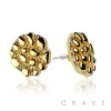 PAIR OF 18K GOLD PLATED INGOT CENTERED SHAPE NUGGET EARRINGS